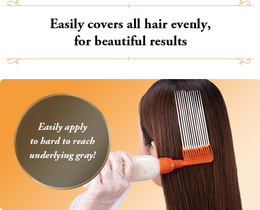The milky emulsion mixture is easily blended into the hair